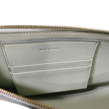 Celine Phoebe Period Bicolor Leather Clutch Bag Gray and Red Ladies Used