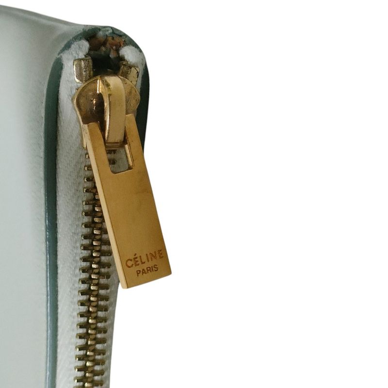 Celine Phoebe Period Bicolor Leather Clutch Bag Gray and Red Ladies Used