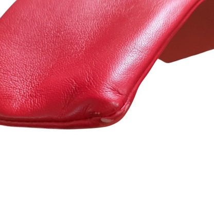 Celine Phoebe Period Bicolor Leather Clutch Bag Gray and Red Ladies Used