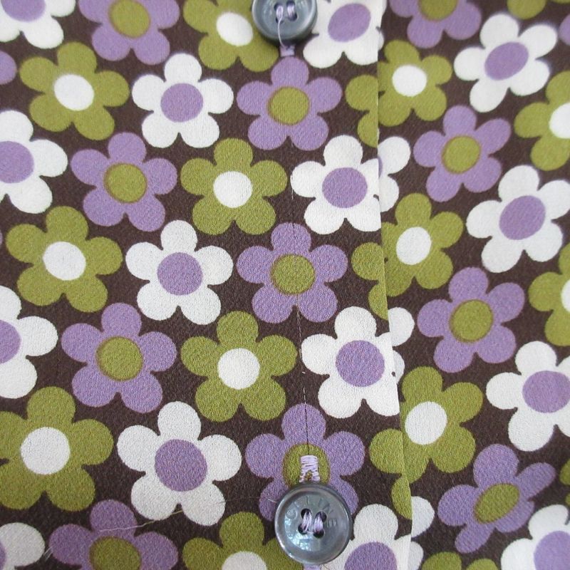 Celine Flower Print Silk Shirt Size 38 Purple Women's Used