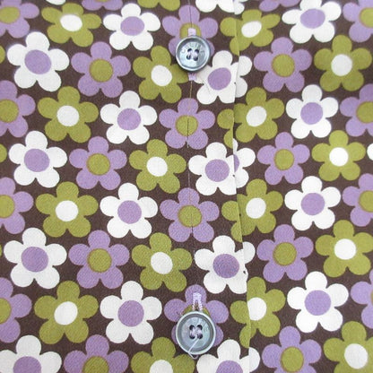 Celine Flower Print Silk Shirt Size 38 Purple Women's Used