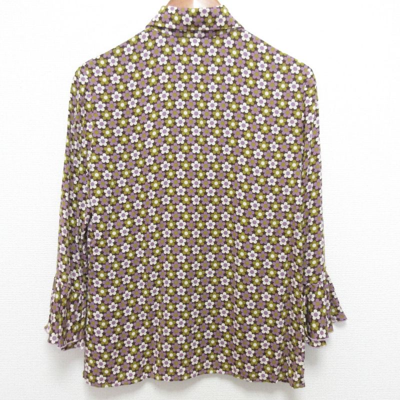 Celine Flower Print Silk Shirt Size 38 Purple Women's Used