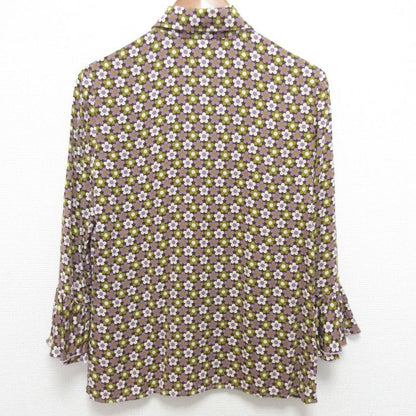 Celine Flower Print Silk Shirt Size 38 Purple Women's Used