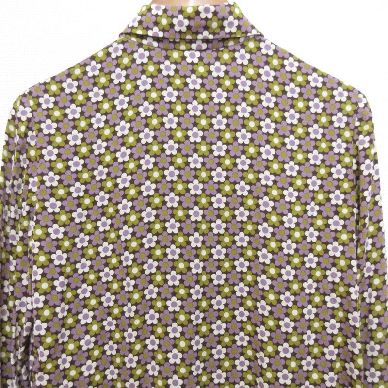 Celine Flower Print Silk Shirt Size 38 Purple Women's Used