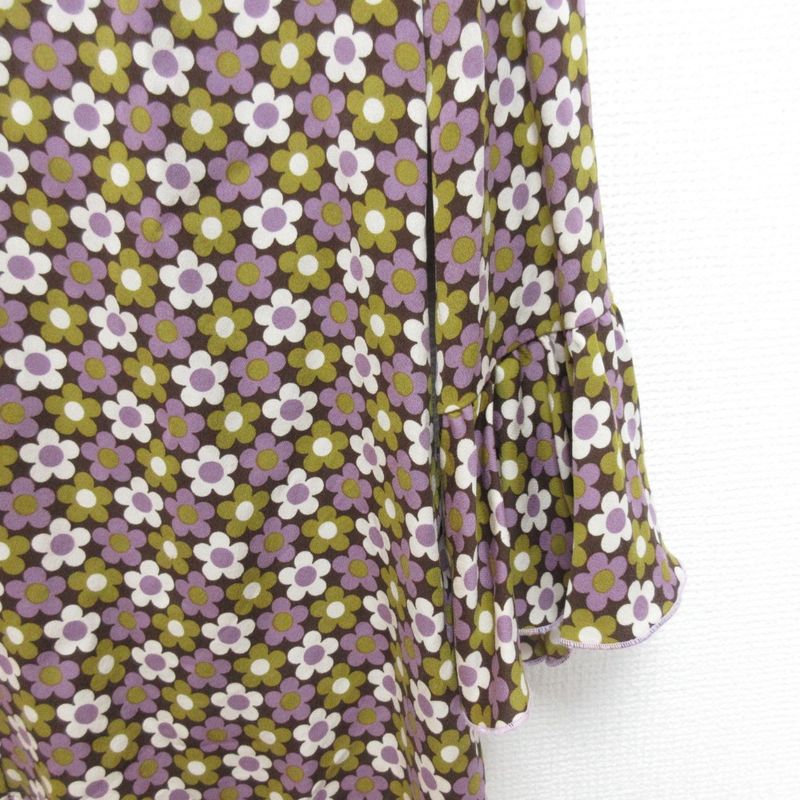 Celine Flower Print Silk Shirt Size 38 Purple Women's Used