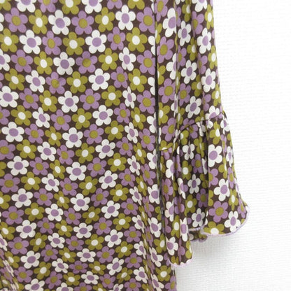 Celine Flower Print Silk Shirt Size 38 Purple Women's Used