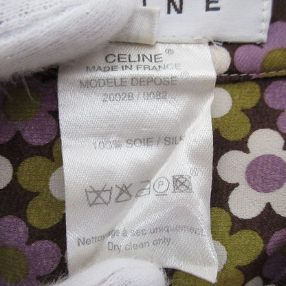Celine Flower Print Silk Shirt Size 38 Purple Women's Used
