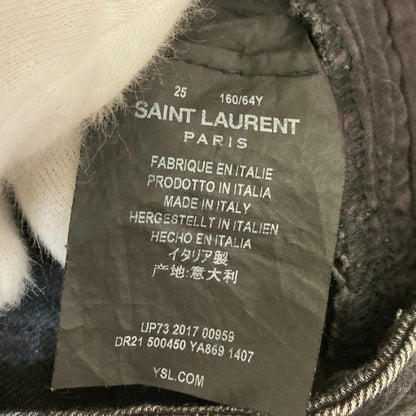 Saint Laurent Paris D04 W/sk-Hw Skinny Denim Pants Jeans Size 25 Black Women