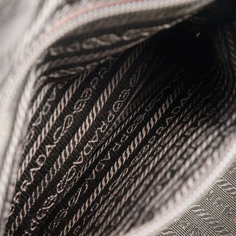 Prada Beaded Logo B3763 Nylon Brown Ladies Handbag