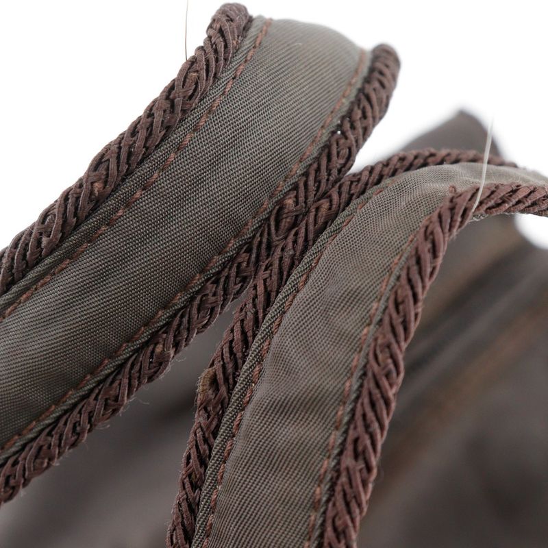 Prada Beaded Logo B3763 Nylon Brown Ladies Handbag