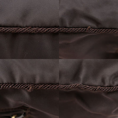 Prada Beaded Logo B3763 Nylon Brown Ladies Handbag