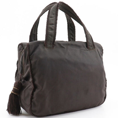 Prada Beaded Logo B3763 Nylon Brown Ladies Handbag