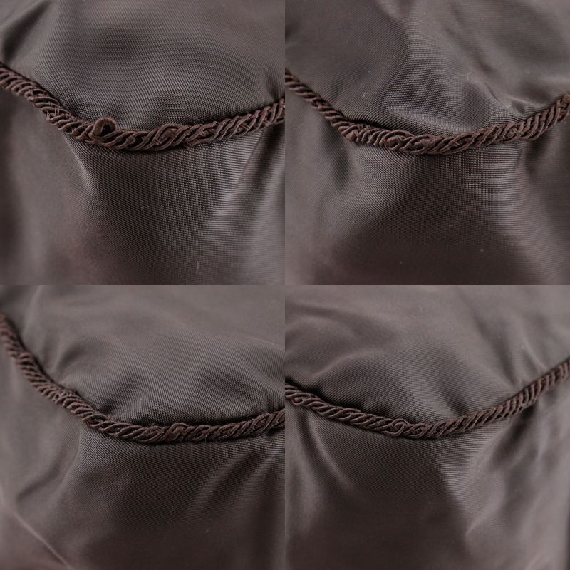 Prada Beaded Logo B3763 Nylon Brown Ladies Handbag