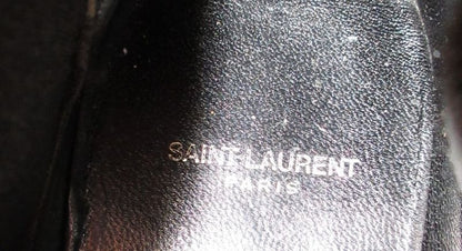 Saint Laurent Studded Patent Leather Side Gore Boots Chelsea Boots 39 24.5cm