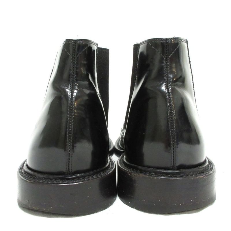 Saint Laurent Studded Patent Leather Side Gore Boots Chelsea Boots 39 24.5cm