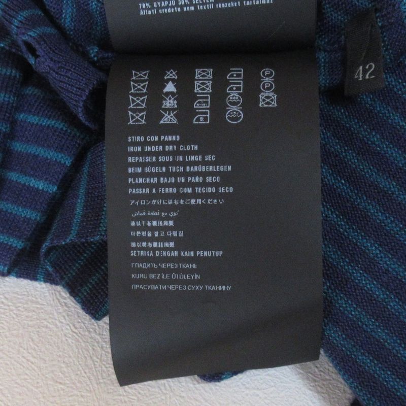 Prada Striped Wool And Silk Cardigan Size 42 Navy Women's Used USED