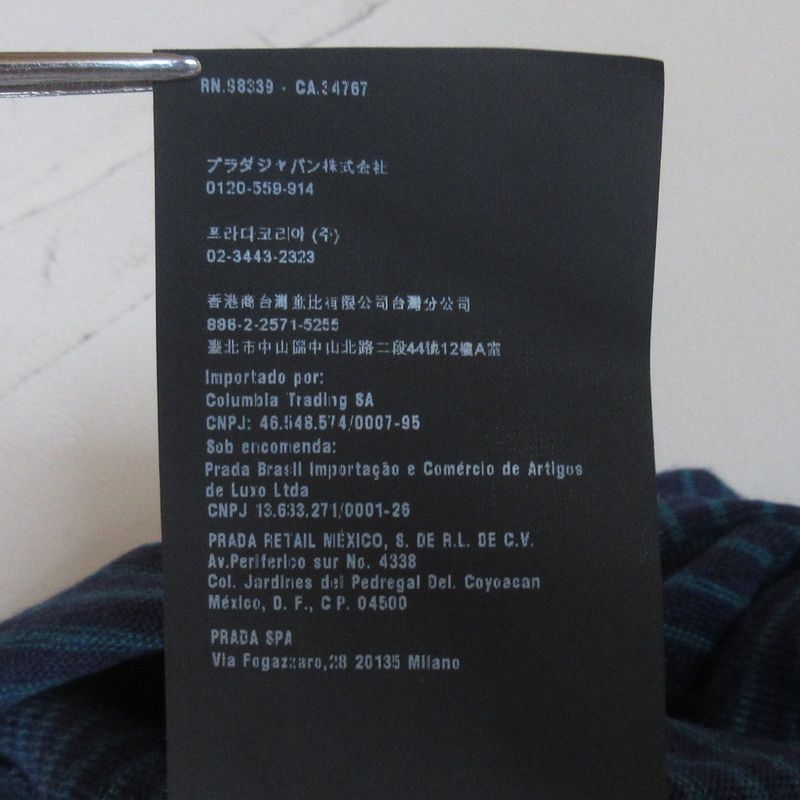 Prada Striped Wool And Silk Cardigan Size 42 Navy Women's Used USED