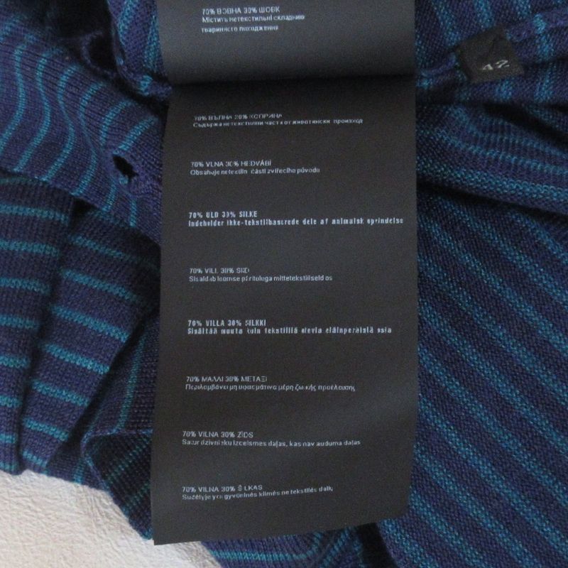 Prada Striped Wool And Silk Cardigan Size 42 Navy Women's Used USED