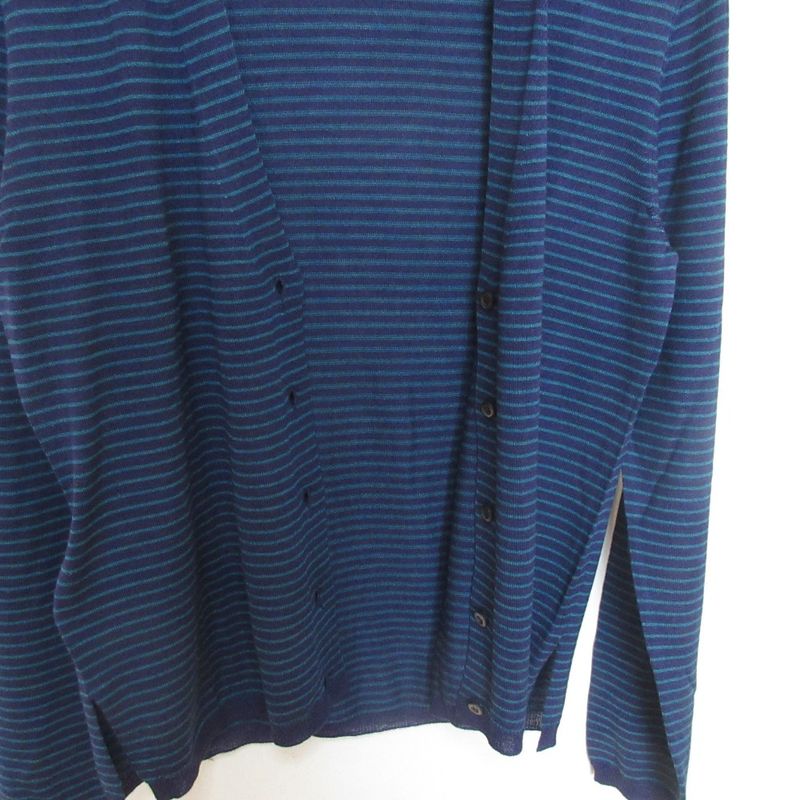 Prada Striped Wool And Silk Cardigan Size 42 Navy Women's Used USED