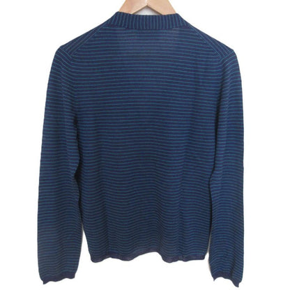 Prada Striped Wool And Silk Cardigan Size 42 Navy Women's Used USED