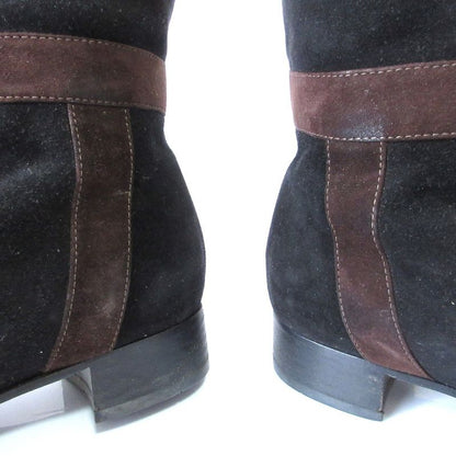 Good Prada Ribbon Suede Square Toe Soft Long Boots Size 36 23cm (9.06in)