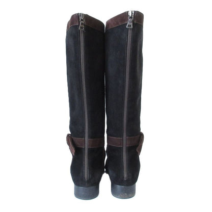 Good Prada Ribbon Suede Square Toe Soft Long Boots Size 36 23cm (9.06in)