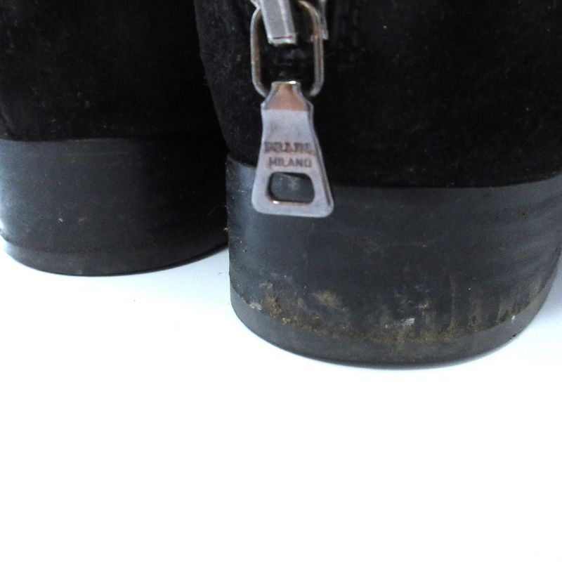 Good Prada Ribbon Suede Square Toe Soft Long Boots Size 36 23cm (9.06in)