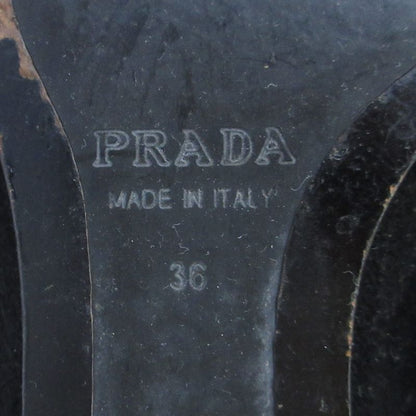 Good Prada Ribbon Suede Square Toe Soft Long Boots Size 36 23cm (9.06in)