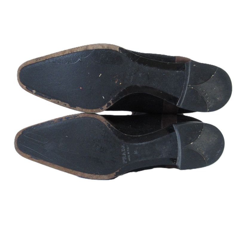 Good Prada Ribbon Suede Square Toe Soft Long Boots Size 36 23cm (9.06in)