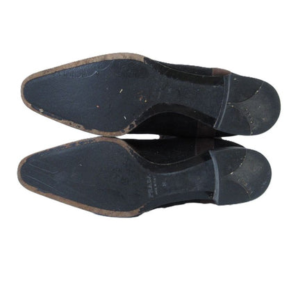 Good Prada Ribbon Suede Square Toe Soft Long Boots Size 36 23cm (9.06in)