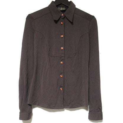 Good Fendi Vintage Stretch Long Sleeve Shirt Pants Set Up Size 40/41 Brown