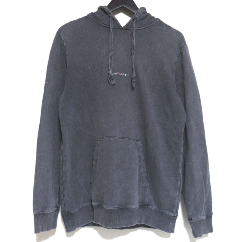 Good Saint Laurent Paris Logo Print Used Processed Hoodie Sweatshirt Hoodie XS