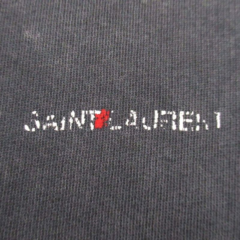 Good Saint Laurent Paris Logo Print Used Processed Hoodie Sweatshirt Hoodie XS