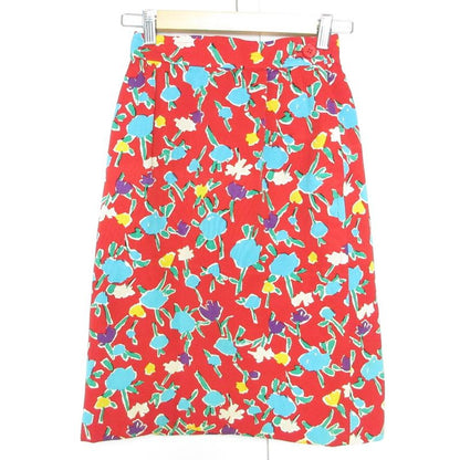 Yves Saint Laurent Vintage Cropped Jacket Skirt Setup Red