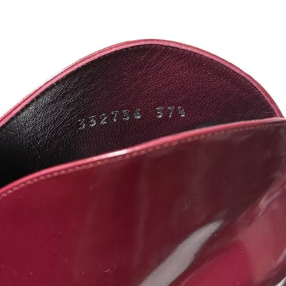 Gucci Lace-Up Short Boots Booties Size 37 1/2 24.5cm (9.65in) Bordeaux Women's