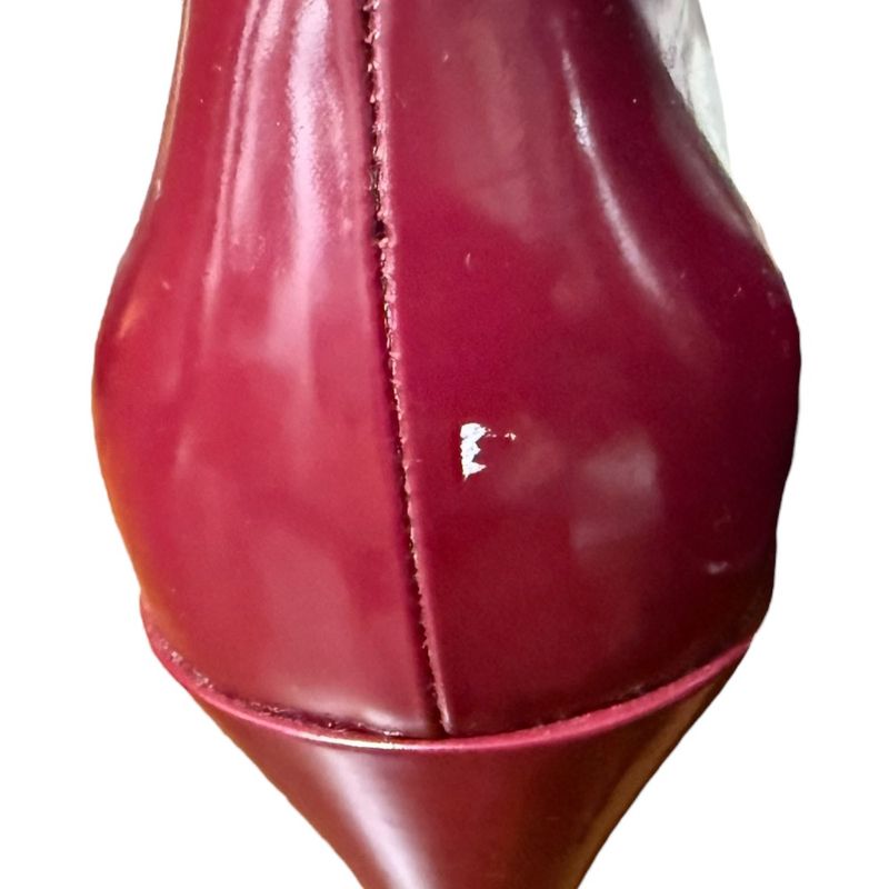 Gucci Lace-Up Short Boots Booties Size 37 1/2 24.5cm (9.65in) Bordeaux Women's