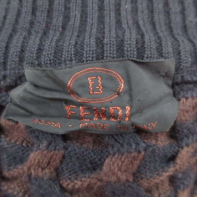 Good Fendi Vintage Striped Knit Sweater Size 40 Black Brown Women's Used Used