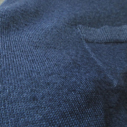 Good Prada Crew Neck Wool Silk 4 Pocket Knit Cardigan Size 48 Navy Women's Used