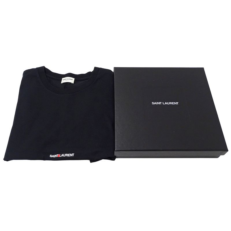 Saint Laurent T-shirt Women's Brand Short Sleeve T-shirt Cotton Black XS Black
