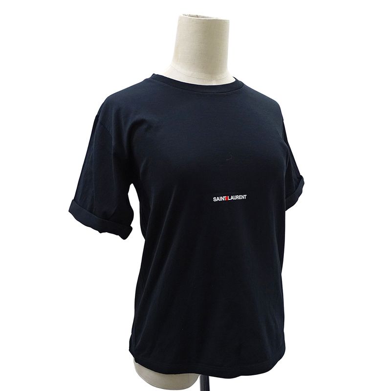 Saint Laurent T-shirt Women's Brand Short Sleeve T-shirt Cotton Black XS Black