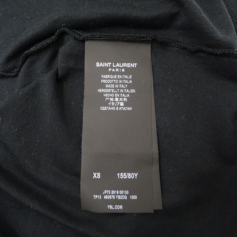 Saint Laurent T-shirt Women's Brand Short Sleeve T-shirt Cotton Black XS Black