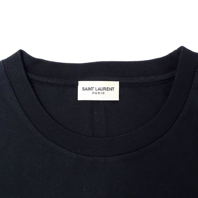 Saint Laurent T-shirt Women's Brand Short Sleeve T-shirt Cotton Black XS Black