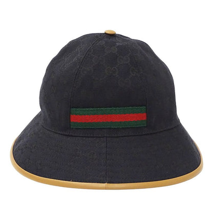 Gucci Hat Women Men Brand GG Canvas Sherry Black 722377 L 59cm (23.23in) Black