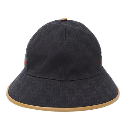 Gucci Hat Women Men Brand GG Canvas Sherry Black 722377 L 59cm (23.23in) Black