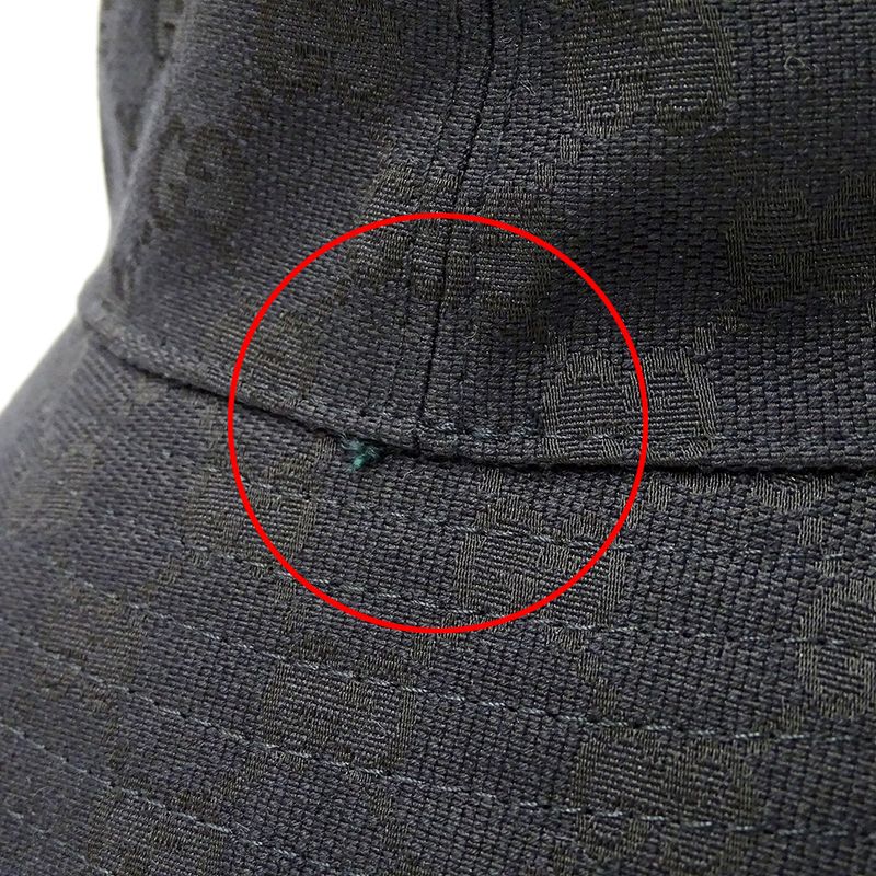 Gucci Hat Women Men Brand GG Canvas Sherry Black 722377 L 59cm (23.23in) Black