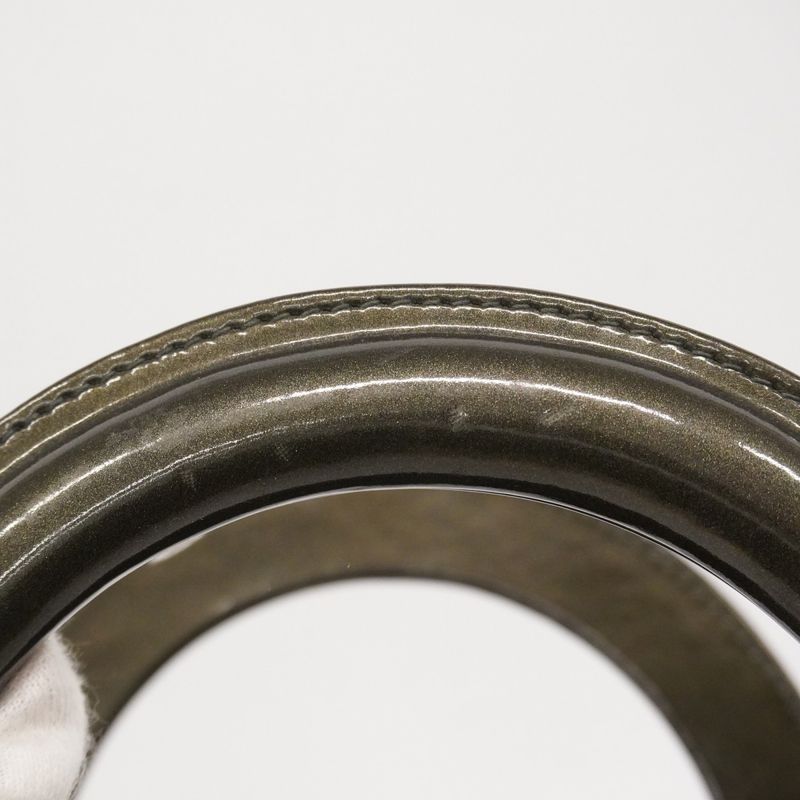 Christian Dior Handbag Lady Dior Enamel Brown Gold Hardware Women