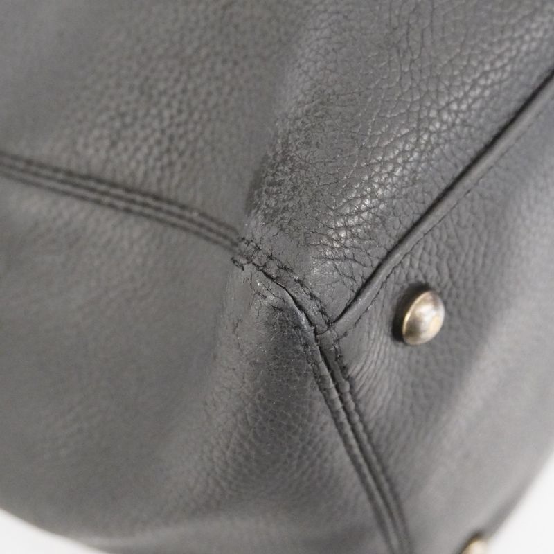 Chanel Tote Executive Tote Caviar Skin Black Silver Hardware Women's