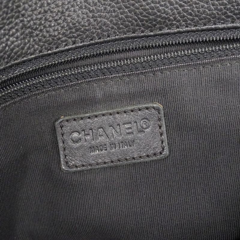 Chanel Tote Executive Tote Caviar Skin Black Silver Hardware Women's
