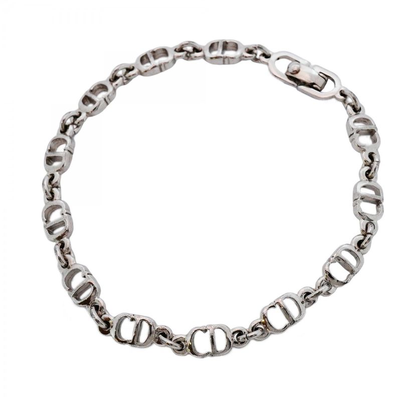 Christian Dior Bracelet CD Logo Metal Silver Ladies