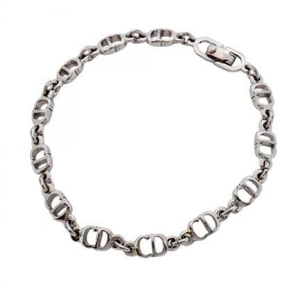 Christian Dior Bracelet CD Logo Metal Silver Ladies
